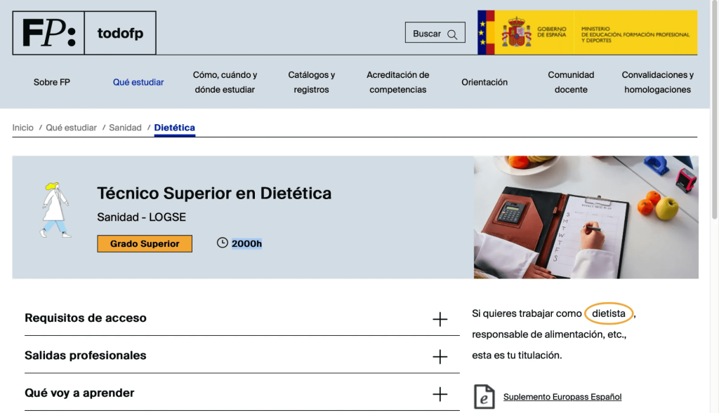 Web Todofp sobre TSD