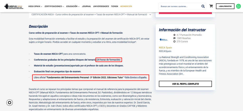Cursos entrenador personal nsca 