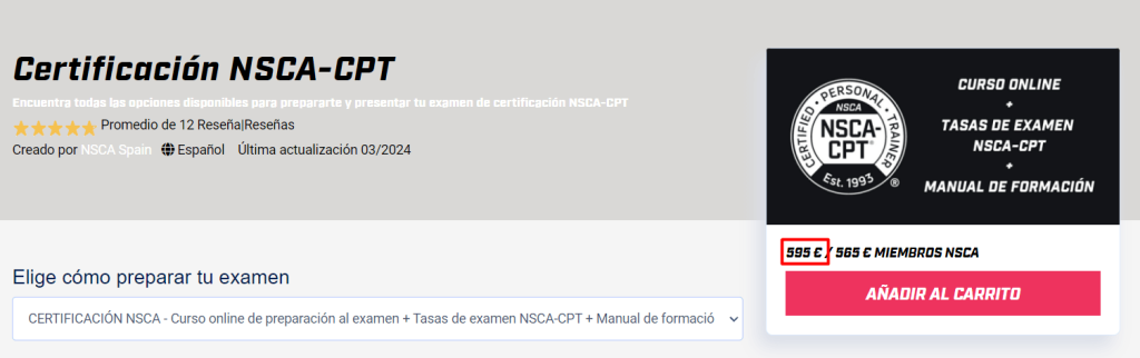 Certificacion nsca cpt online