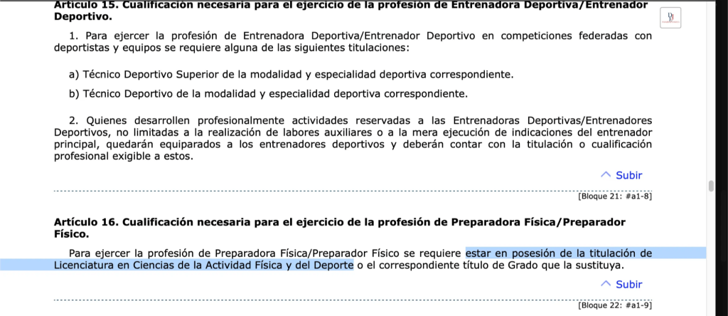 Ley ordenación de profesiones del deporte
