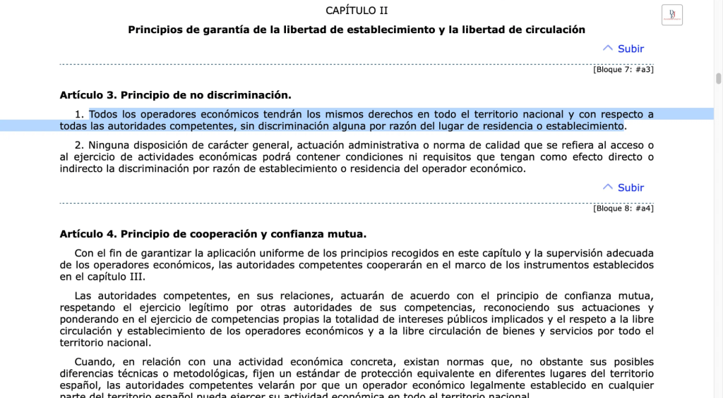 Ley garantía de unidad mercado