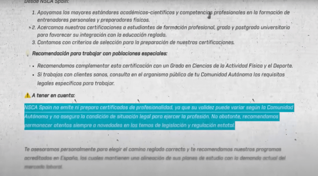 NSCA CPT Spain