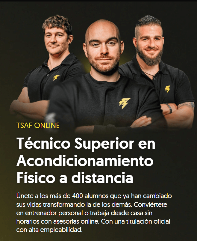 Todas las Carreras y Formaciones Oficiales relacionadas con el Deporte en España 23 TSAF de Fit Generation