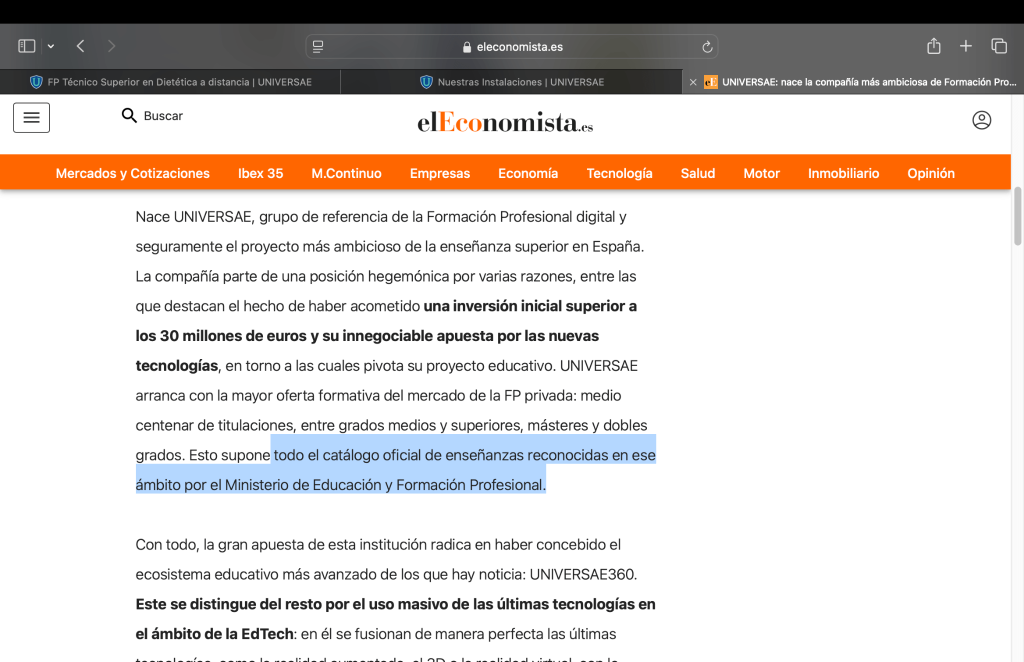 Artículo de El Economista