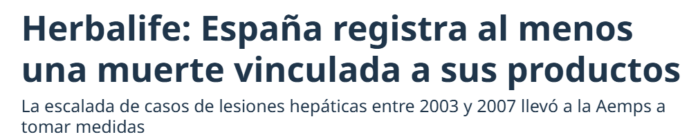 Peligro consumo de herbalife