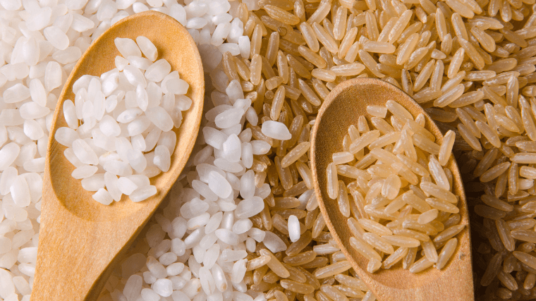 Arroz blanco y arroz integral