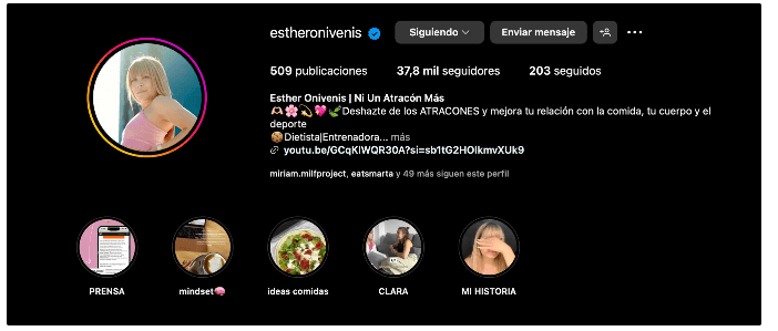 Perfil Esther Onivenis