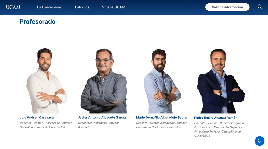 Profesores del CAFYD de la UCAM