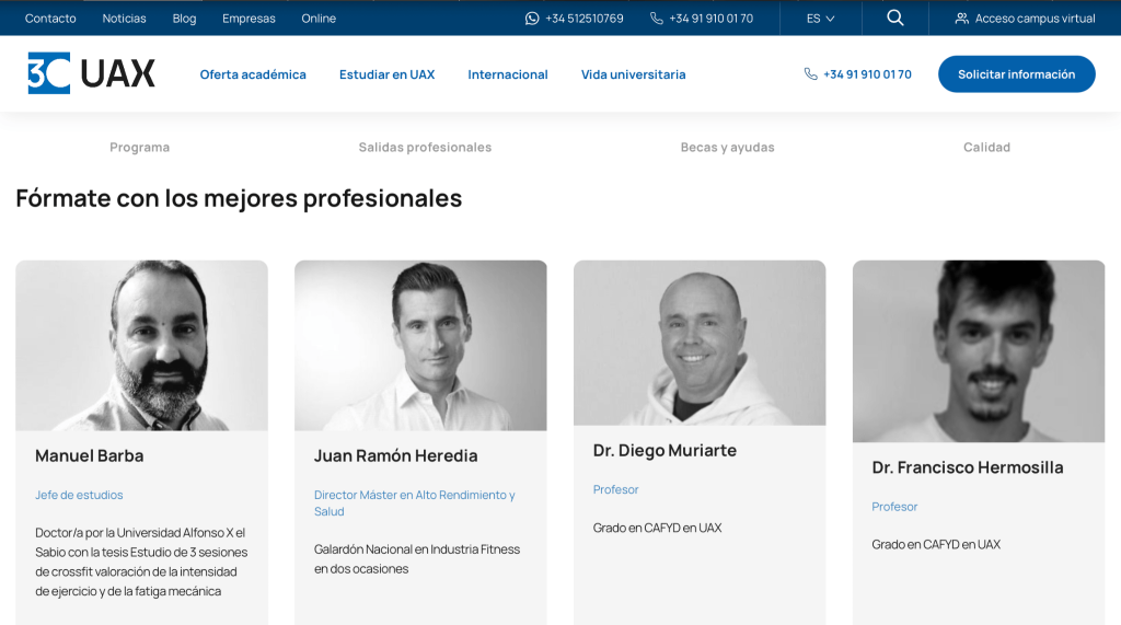  Profesores del CAFYD UAX