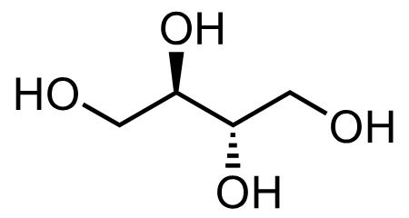 Fórmula química del eritritol