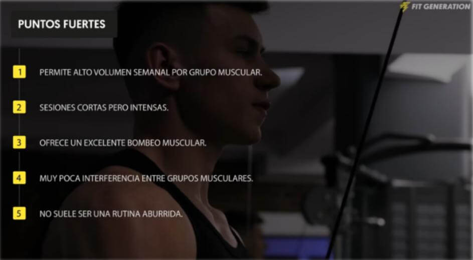 Ranking rutinas para ganar músculo (de peor a mejor) 43 Puntos fuertes de la rutina Weider