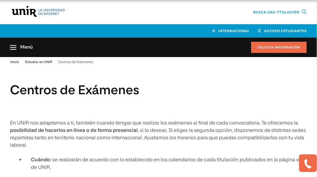 Centros de Exámenes UNIR
