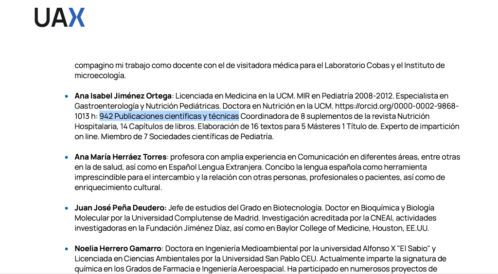 Profesores destacados UAX