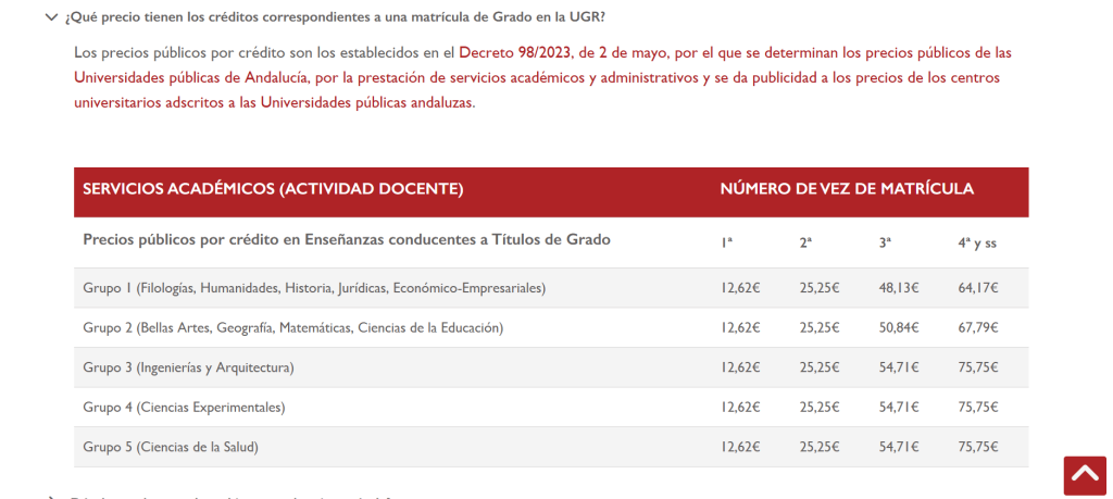 Servicio academicos Universidad de Granada