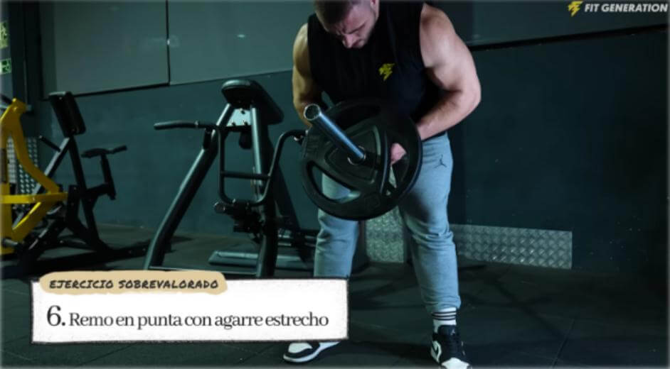 Remo en punta con agarre estrecho