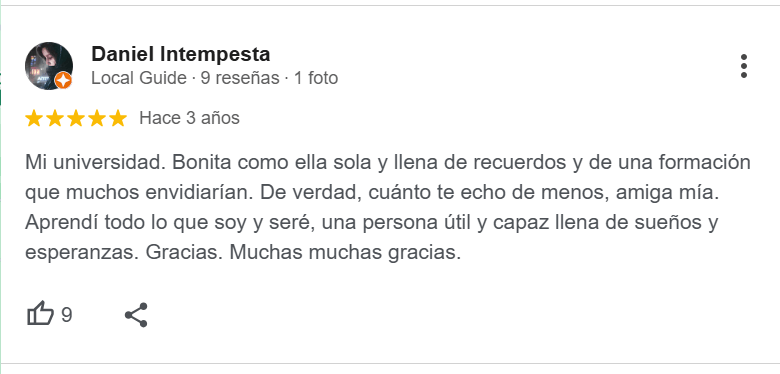Reseñas positivas Daniel intempesta
