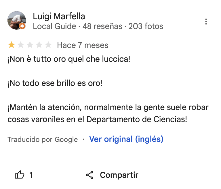 Reseñas negativas Luigi Marfella