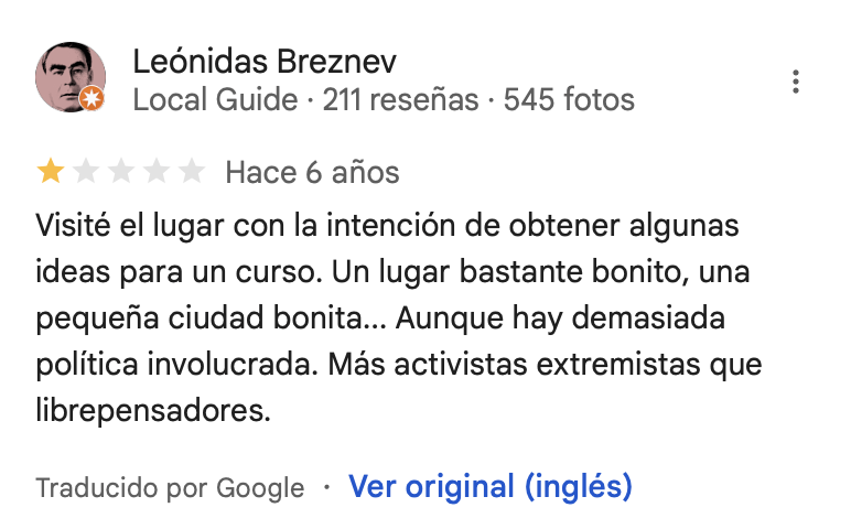 Reseñas negativas Leónidas