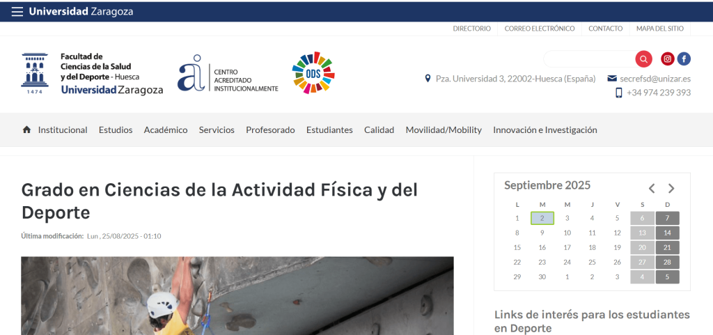 Universidad de Zaragoza en España