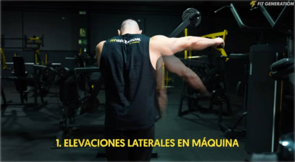 La mejor Rutina de Torso para ganar músculo en el tren superior 33 Elevaciones laterales en maquina