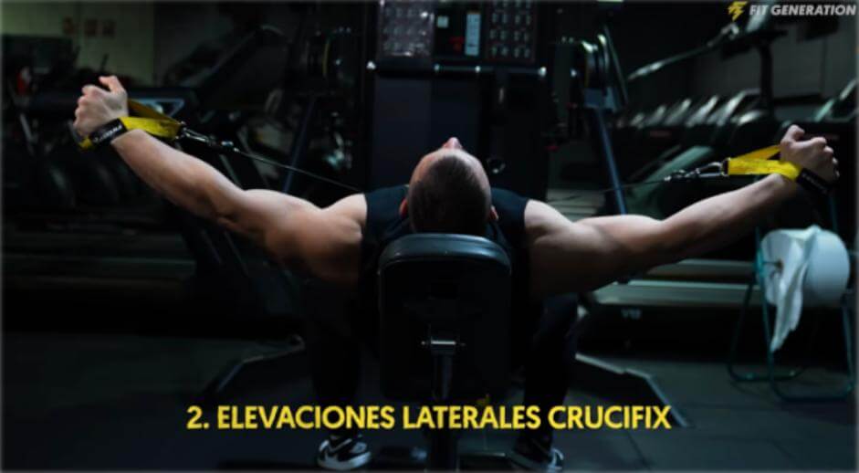 La mejor Rutina de Torso para ganar músculo en el tren superior 37 Elevaciones laterales crucifix
