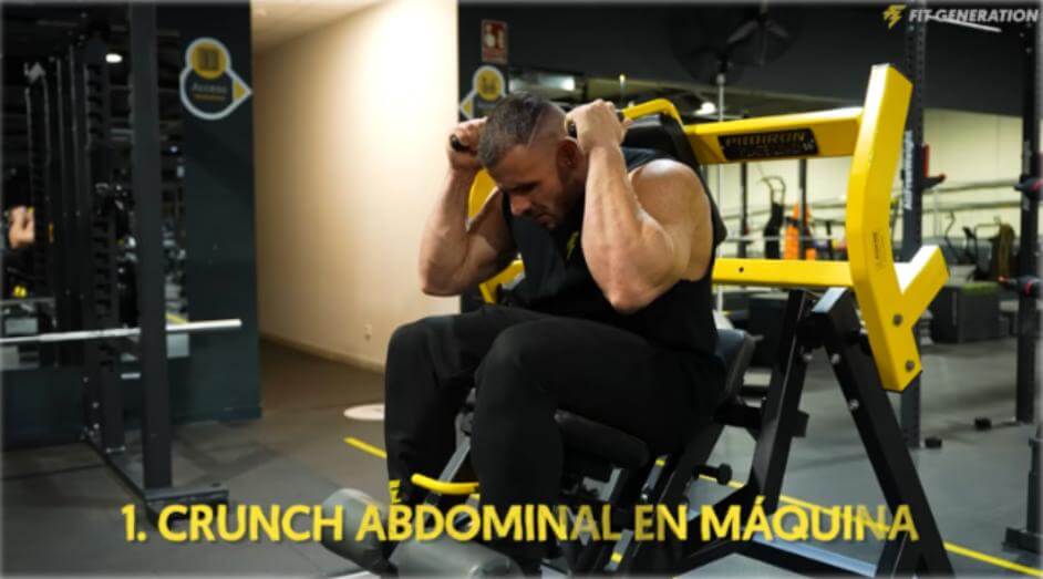 La mejor Rutina de Torso para ganar músculo en el tren superior 53 Crunch abdominal en máquina