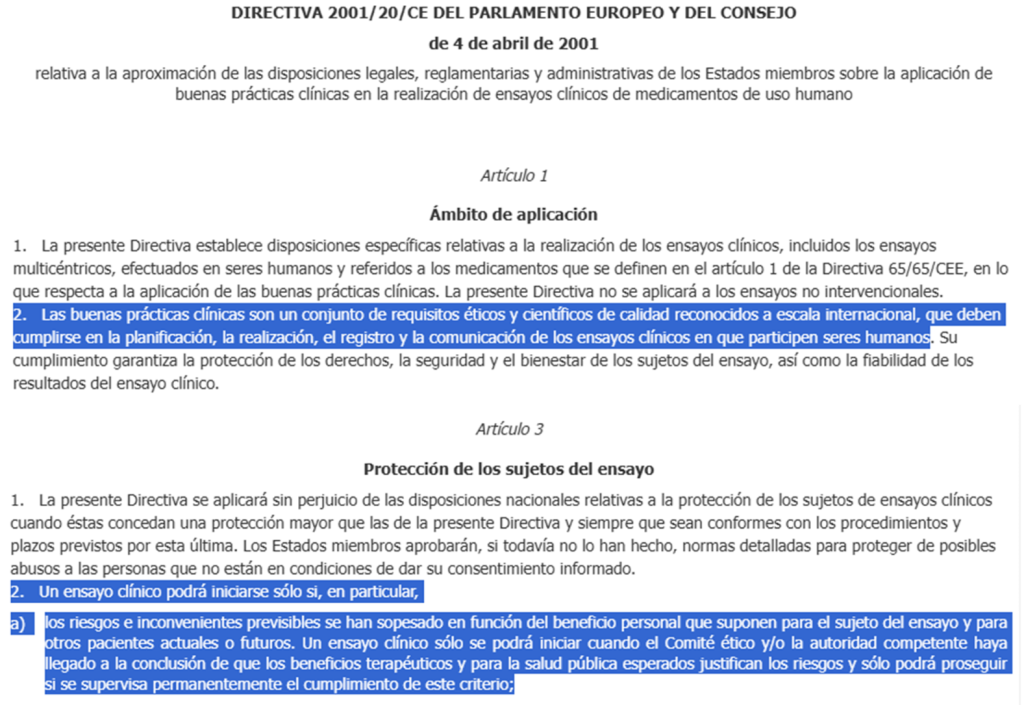 Extracto de la Directiva Parlamento Europeo