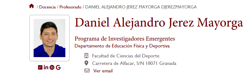 Opinión del CAFYD de la Universidad de Granada (UGR) 33 Profesorado Daniel Alejandro