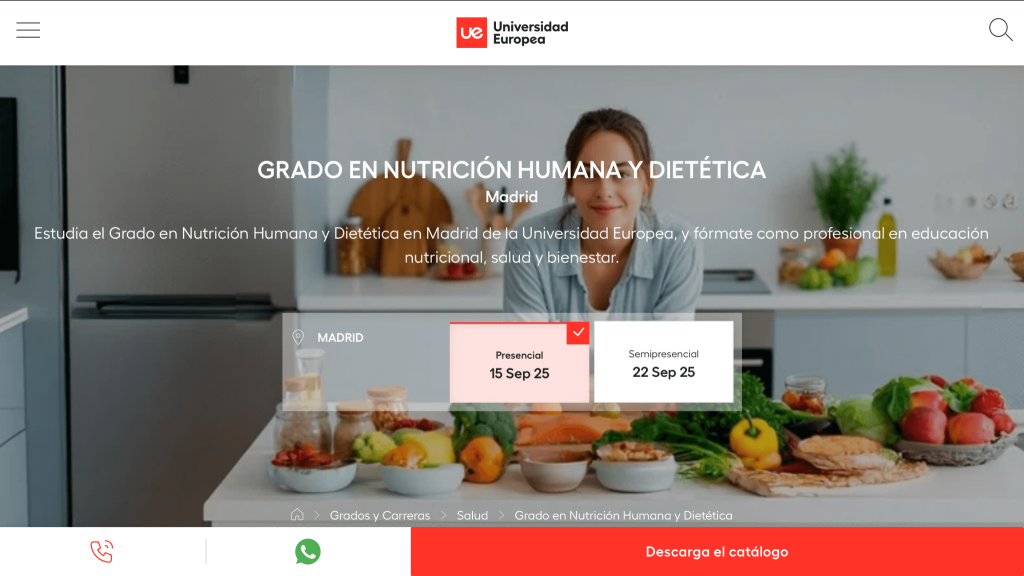 Nutrición de la Universidad Europea