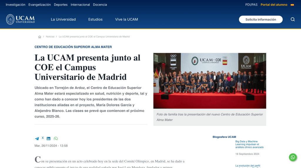 Web de la UCAM