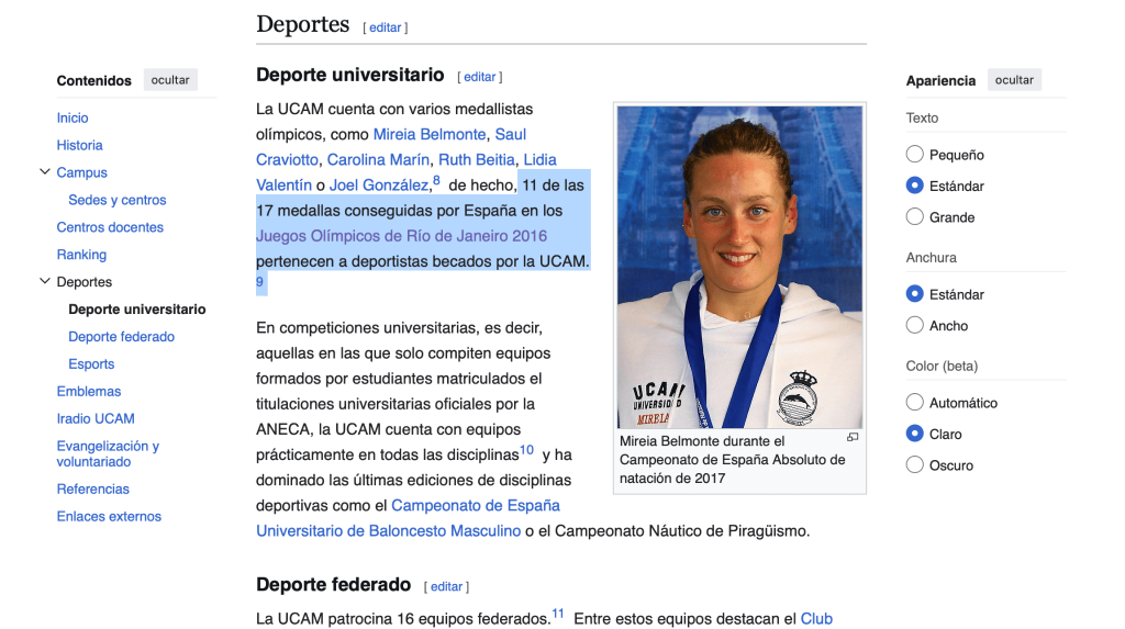Deporte universitario UCAM