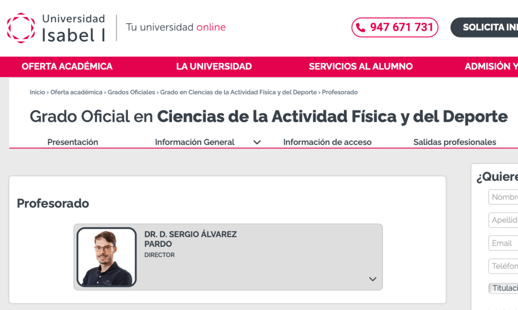 Profesores CAFYD de Universidad Isabel I