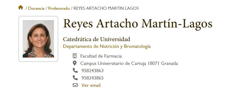 Profesorado Reyes Artacho
