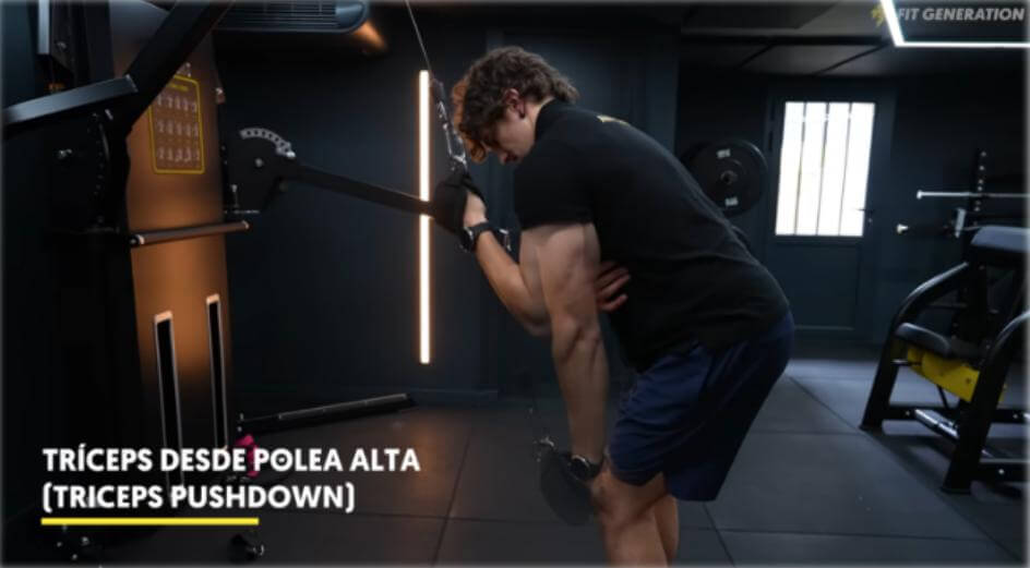 Extensiones de tríceps desde polea alta