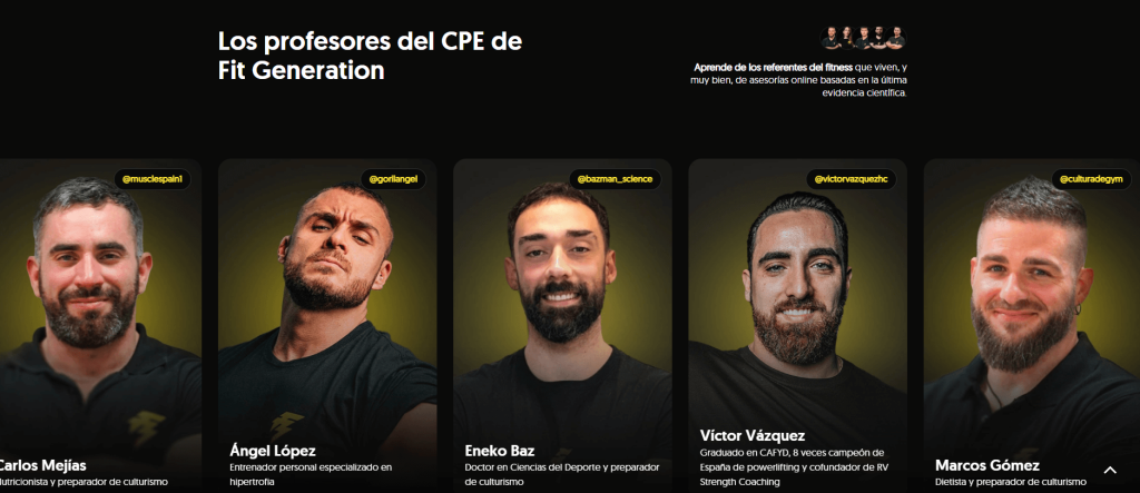 Curso entrenador personal Fit Generation