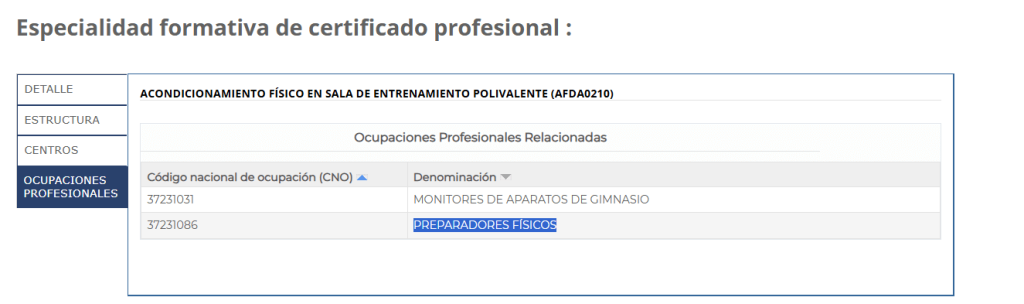 Web del Ministerio de Empleo