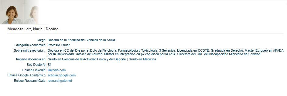 Review y opinión de CAFYD de Universidad Francisco de Vitoria (UFV) 31 Profesora Mendoza Laiz
