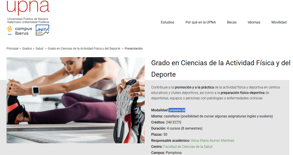 Modalidad de estudio UPNA