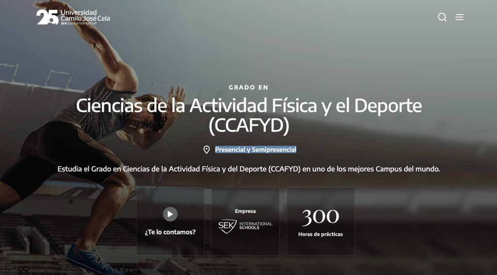 Opinión CAFYD de Universidad Camilo José Cela (UCJC) 23 Modalidad de estudio en UCJC