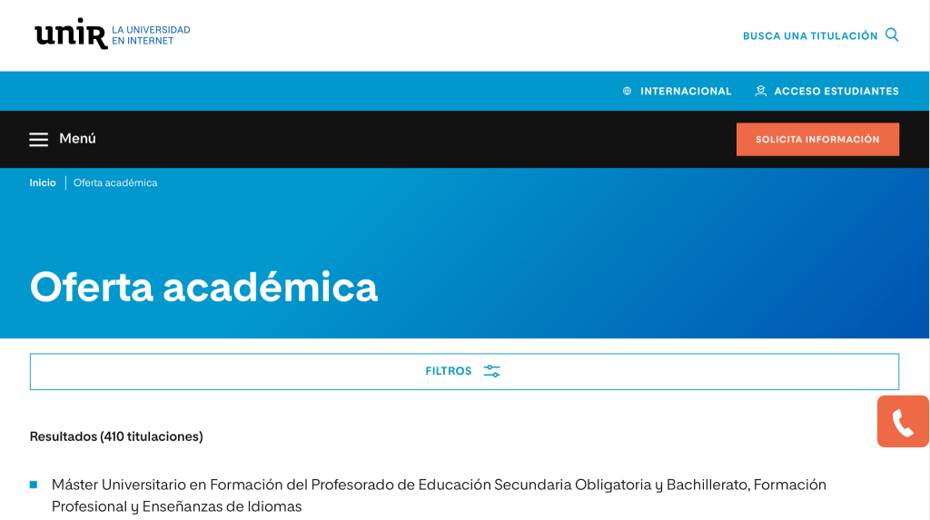 Opinión CAFYD de UNIR 9 Oferta académica UNIR