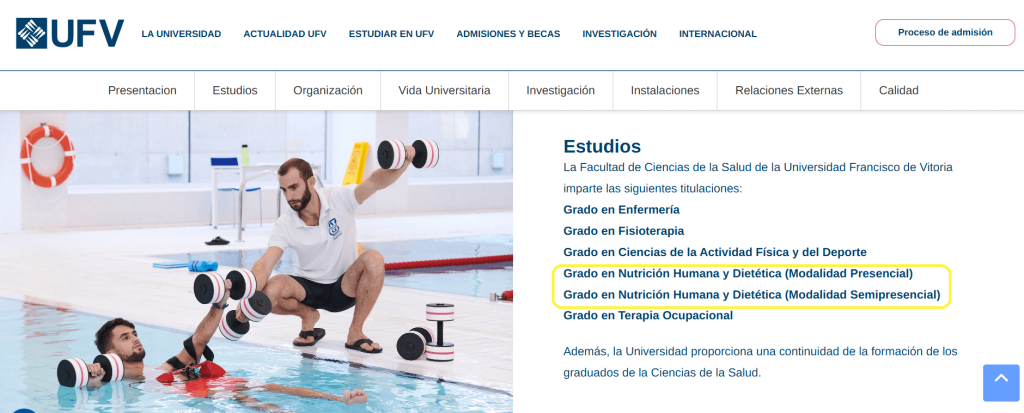 Modalidad de estudio de UFV