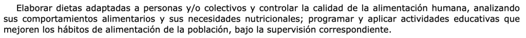 Todas las Formaciones Oficiales relacionadas con la Nutrición en España 9 Carreras y Formaciones 4