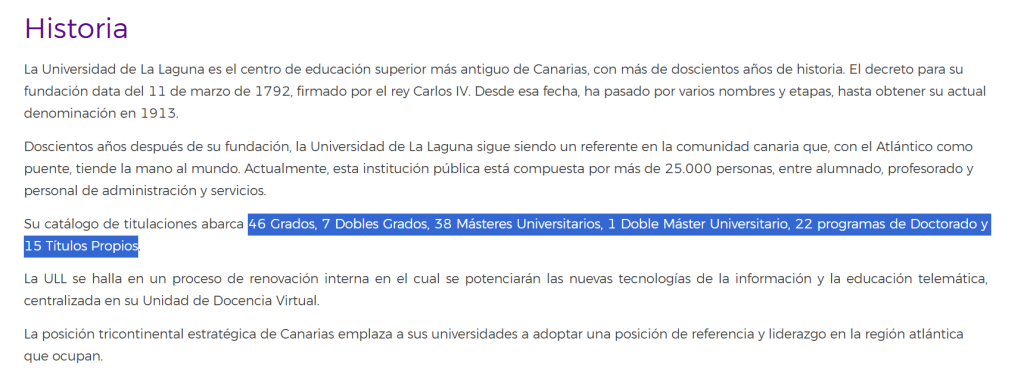 Historia universidad de La Laguna
