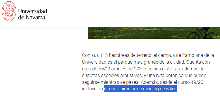 Universidad de Navarra circuito circular