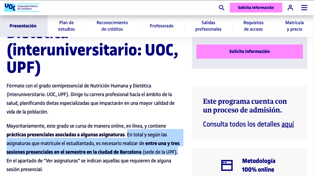 Modalidad de estudio del NHYD UOC