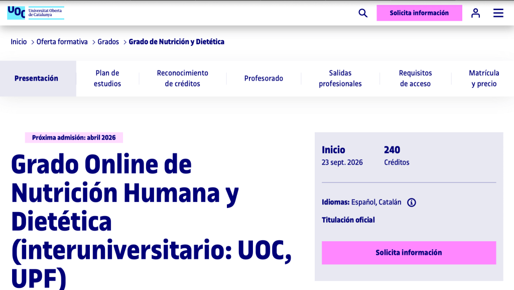 Duración y plan de estudios UOC