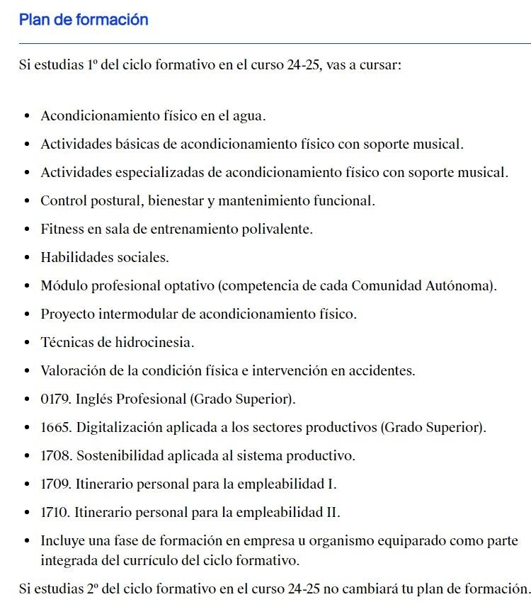 Plan de formación TSAF