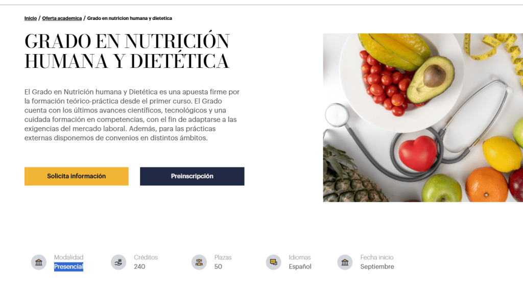 Opinión Carrera de Nutrición de Universidad Pontificia de Salamanca (UPSA) 19 Nutrición Humana y Dietética