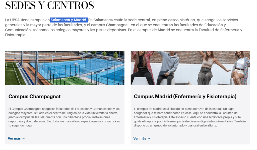 Opinión CAFYD de Universidad Pontificia de Salamanca (UPSA) 3 Cedes y centros en salamanca