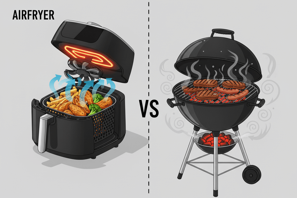 Airfryer vs parrilla barbacoa